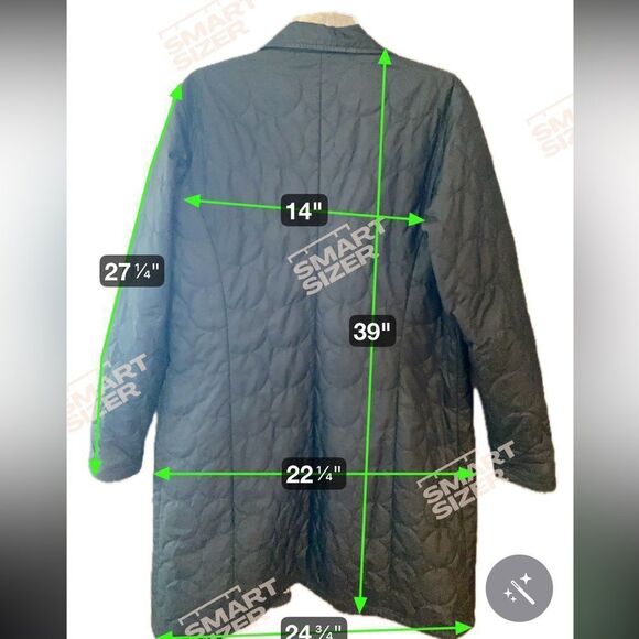 Patagonia Sz XL Black Long Winter Quilted Pocket Front Zipper Coat Jacket - Picture 6 of 8